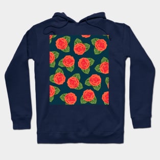 Rose Floral Pattern Hoodie